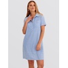 image:imageANRABESS Womens Summer Shirt Dresses  Lightweight Breathable Short Sleeve Button Polo Collar Tshirt Dress Daily Beach Work Outfits Spring Fall ClothesBlue White Stripe