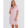 image:imageANRABESS Womens Summer Shirt Dresses  Lightweight Breathable Short Sleeve Button Polo Collar Tshirt Dress Daily Beach Work Outfits Spring Fall ClothesPink White Stripe