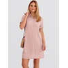 image:imageANRABESS Womens Summer Shirt Dresses  Lightweight Breathable Short Sleeve Button Polo Collar Tshirt Dress Daily Beach Work Outfits Spring Fall ClothesRed White Stripe