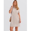 image:imageANRABESS Womens Summer Shirt Dresses  Lightweight Breathable Short Sleeve Button Polo Collar Tshirt Dress Daily Beach Work Outfits Spring Fall ClothesLight Brown White Stripe