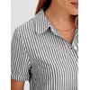image:imageANRABESS Womens Summer Shirt Dresses  Lightweight Breathable Short Sleeve Button Polo Collar Tshirt Dress Daily Beach Work Outfits Spring Fall ClothesBlack White Stripe