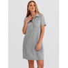 image:imageANRABESS Womens Summer Shirt Dresses  Lightweight Breathable Short Sleeve Button Polo Collar Tshirt Dress Daily Beach Work Outfits Spring Fall ClothesBlack White Stripe