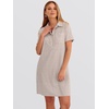 image:imageANRABESS Womens Summer Shirt Dresses  Lightweight Breathable Short Sleeve Button Polo Collar Tshirt Dress Daily Beach Work Outfits Spring Fall ClothesLight Brown White Stripe