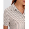 image:imageANRABESS Womens Summer Shirt Dresses  Lightweight Breathable Short Sleeve Button Polo Collar Tshirt Dress Daily Beach Work Outfits Spring Fall ClothesLight Brown White Stripe