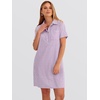 image:imageANRABESS Womens Summer Shirt Dresses  Lightweight Breathable Short Sleeve Button Polo Collar Tshirt Dress Daily Beach Work Outfits Spring Fall ClothesPurple White Stripe