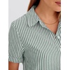 image:imageANRABESS Womens Summer Shirt Dresses  Lightweight Breathable Short Sleeve Button Polo Collar Tshirt Dress Daily Beach Work Outfits Spring Fall ClothesLight Green White Stripe