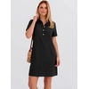 image:imageANRABESS Womens Summer Shirt Dresses  Lightweight Breathable Short Sleeve Button Polo Collar Tshirt Dress Daily Beach Work Outfits Spring Fall ClothesBlack