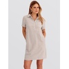 image:imageANRABESS Womens Summer Shirt Dresses  Lightweight Breathable Short Sleeve Button Polo Collar Tshirt Dress Daily Beach Work Outfits Spring Fall ClothesLight Brown White Stripe