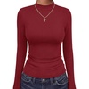 image:imageANRABESS Long Sleeve Shirts for Womens Mock Neck Thermal Tops  Soft Fleece Cozy Ribbed Slim Fitted Undershirt  Casual Basic Layer Outfits DailyampGoing OutampOffice Tee Fall Winter ClothesRed