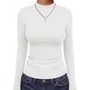 image:imageANRABESS Long Sleeve Shirts for Womens Mock Neck Thermal Tops  Soft Fleece Cozy Ribbed Slim Fitted Undershirt  Casual Basic Layer Outfits DailyampGoing OutampOffice Tee Fall Winter ClothesWhite