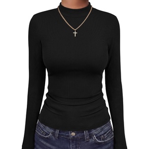 image:imageANRABESS Long Sleeve Shirts for Womens Mock Neck Thermal Tops  Soft Fleece Cozy Ribbed Slim Fitted Undershirt  Casual Basic Layer Outfits DailyampGoing OutampOffice Tee Fall Winter ClothesBlack