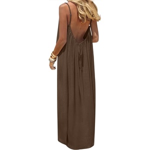image:imageANRABESS Womens Spaghetti Strap Backless Cami Maxi Dresses  Loose Flowy Long SundressLightweight CozyLounge House Beach Vacation OutfitsCasualSummer Spring ClothesBrown