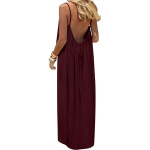 image:imageANRABESS Womens Spaghetti Strap Backless Cami Maxi Dresses  Loose Flowy Long SundressLightweight CozyLounge House Beach Vacation OutfitsCasualSummer Spring ClothesWine Red