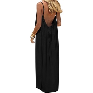 image:imageANRABESS Womens Spaghetti Strap Backless Cami Maxi Dresses  Loose Flowy Long SundressLightweight CozyLounge House Beach Vacation OutfitsCasualSummer Spring ClothesBlack