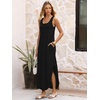 image:imageANRABESS Summer Dresses for Women 2026 Sleeveless Square Neck Maxi Beach Sundress Loose Fit Casual Vacation Tank DressBlack