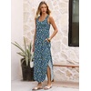 image:imageANRABESS Summer Dresses for Women 2026 Sleeveless Square Neck Maxi Beach Sundress Loose Fit Casual Vacation Tank DressBlue White Green Floral