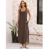 image:imageANRABESS Summer Dresses for Women 2026 Sleeveless Square Neck Maxi Beach Sundress Loose Fit Casual Vacation Tank DressBrown