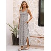 image:imageANRABESS Summer Dresses for Women 2026 Sleeveless Square Neck Maxi Beach Sundress Loose Fit Casual Vacation Tank DressKhaki Polka Dot
