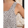 image:imageANRABESS Summer Dresses for Women 2026 Sleeveless Square Neck Maxi Beach Sundress Loose Fit Casual Vacation Tank DressKhaki Polka Dot