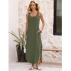 image:imageANRABESS Summer Dresses for Women 2026 Sleeveless Square Neck Maxi Beach Sundress Loose Fit Casual Vacation Tank DressOlive