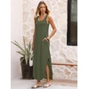 image:imageANRABESS Summer Dresses for Women 2026 Sleeveless Square Neck Maxi Beach Sundress Loose Fit Casual Vacation Tank DressOlive