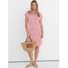 image:imageANRABESS Summer Dresses for Women Casual V Neck Short Sleeve Mini Tshirt Dress 2026 Loose Fit Beach Vacation Shift SundressCoral Pink Floral