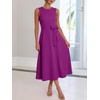 image:imageANRABESS Women Formal Sleeveless Cocktail Midi Dresses  Summer Wedding Guest Dress Elegant with Belted Business Work Modest ALine Versatile for Party Dinner EveningFuchsia
