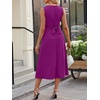 image:imageANRABESS Women Formal Sleeveless Cocktail Midi Dresses  Summer Wedding Guest Dress Elegant with Belted Business Work Modest ALine Versatile for Party Dinner EveningFuchsia