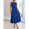 image:imageANRABESS Women Formal Sleeveless Cocktail Midi Dresses  Summer Wedding Guest Dress Elegant with Belted Business Work Modest ALine Versatile for Party Dinner EveningRoyal Blue