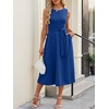 image:imageANRABESS Women Formal Sleeveless Cocktail Midi Dresses  Summer Wedding Guest Dress Elegant with Belted Business Work Modest ALine Versatile for Party Dinner EveningRoyal Blue