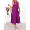 image:imageANRABESS Women Formal Sleeveless Cocktail Midi Dresses  Summer Wedding Guest Dress Elegant with Belted Business Work Modest ALine Versatile for Party Dinner EveningFuchsia