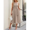 image:imageANRABESS Women Formal Sleeveless Cocktail Midi Dresses  Summer Wedding Guest Dress Elegant with Belted Business Work Modest ALine Versatile for Party Dinner EveningBeige