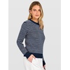 image:imageANRABESS Women Long Sleeve Striped Sweater Top  Crochet Knit Crew Neck Pullover Comfy Soft Clothing Casual Daily Wear Work Travel amp Vacation Fall Spring Trendy OutfitsNavy Blue White