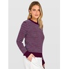 image:imageANRABESS Women Long Sleeve Striped Sweater Top  Crochet Knit Crew Neck Pullover Comfy Soft Clothing Casual Daily Wear Work Travel amp Vacation Fall Spring Trendy OutfitsDark Magnta Blue