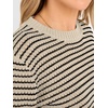 image:imageANRABESS Women Long Sleeve Striped Sweater Top  Crochet Knit Crew Neck Pullover Comfy Soft Clothing Casual Daily Wear Work Travel amp Vacation Fall Spring Trendy OutfitsApricot Black
