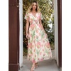 image:imageANRABESS Women Summer Floral Maxi Dress Short Sleeve Boho Flowy Tulle Beach Vacation Wedding Guest 2026 Party Long DressesPink Green Floral