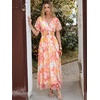 image:imageANRABESS Women Summer Floral Maxi Dress Short Sleeve Boho Flowy Tulle Beach Vacation Wedding Guest 2026 Party Long DressesPink Yellow Floral