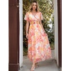 image:imageANRABESS Women Summer Floral Maxi Dress Short Sleeve Boho Flowy Tulle Beach Vacation Wedding Guest 2026 Party Long DressesPink Yellow Floral