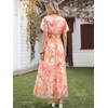 image:imageANRABESS Women Summer Floral Maxi Dress Short Sleeve Boho Flowy Tulle Beach Vacation Wedding Guest 2026 Party Long DressesPink Yellow Floral