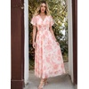image:imageANRABESS Women Summer Floral Maxi Dress Short Sleeve Boho Flowy Tulle Beach Vacation Wedding Guest 2026 Party Long DressesWhite Pink Floral