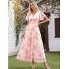 image:imageANRABESS Women Summer Floral Maxi Dress Short Sleeve Boho Flowy Tulle Beach Vacation Wedding Guest 2026 Party Long DressesWhite Pink Floral