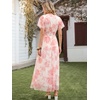 image:imageANRABESS Women Summer Floral Maxi Dress Short Sleeve Boho Flowy Tulle Beach Vacation Wedding Guest 2026 Party Long DressesWhite Pink Floral
