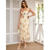 image:imageANRABESS Women Summer Floral Midi Dress Sleeveless Boho Flowy Smocked RuffleTulle Beach Vacation Wedding Guest Party DressesMulticolored Rose Apricot