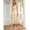 image:imageANRABESS Women Summer Floral Midi Dress Sleeveless Boho Flowy Smocked RuffleTulle Beach Vacation Wedding Guest Party DressesMulticolored Rose Apricot