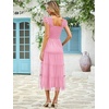 image:imageANRABESS Women Summer Floral Midi Dress Sleeveless Boho Flowy Smocked RuffleTulle Beach Vacation Wedding Guest Party DressesPink