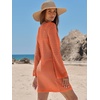 image:imageANRABESS Womens Crochet Swimsuit Cover Up V Neck Mesh Knit Beach Dress Long Sleeve Summer Vacation BeachwearOrange