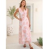 image:imageANRABESS Womens Floral Tulle Wedding Guest Maxi Dress  V Neck SleevelessALine Elastic WaistCasual Flowy Formal BohoBridal Shower Garden Party Beach VacationSummer FallPink Floral White