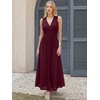 image:imageANRABESS Womens Floral Tulle Wedding Guest Maxi Dress  V Neck SleevelessALine Elastic WaistCasual Flowy Formal BohoBridal Shower Garden Party Beach VacationSummer FallWine Red