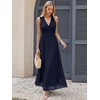 image:imageANRABESS Womens Floral Tulle Wedding Guest Maxi Dress  V Neck SleevelessALine Elastic WaistCasual Flowy Formal BohoBridal Shower Garden Party Beach VacationSummer FallNavy Blue