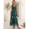 image:imageANRABESS Womens Floral Tulle Wedding Guest Maxi Dress  V Neck SleevelessALine Elastic WaistCasual Flowy Formal BohoBridal Shower Garden Party Beach VacationSummer FallOrange Floral Dark Green